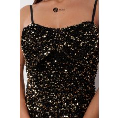 Masnis flitteres ruha arany/fekete