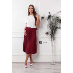 Öves pliszírozott szoknya burgundy