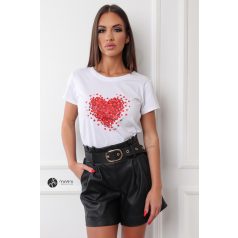 Műbőr short arany csatos övvel fekete