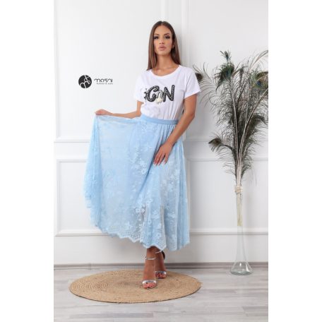 Midi csipke szoknya világoskék