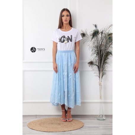 Midi csipke szoknya világoskék