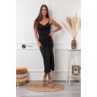 Pántos, oldalt meghúzható alakkövető ruha fekete