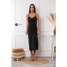 Pántos, oldalt meghúzható alakkövető ruha fekete