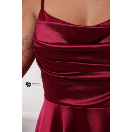 Francesca szatén ruha bordó