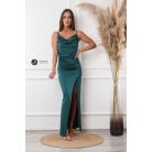 Leana ejtett nyakú elasztikus maxi ruha sötét zöld