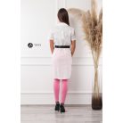 Rövid ujjú vászon ingruha fekete övvel fehér