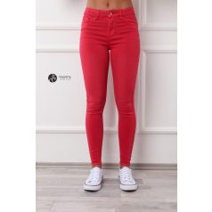 Benedetta skinny, push up-os színes farmer piros