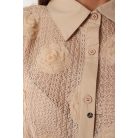 Tüll virágos ing coffee