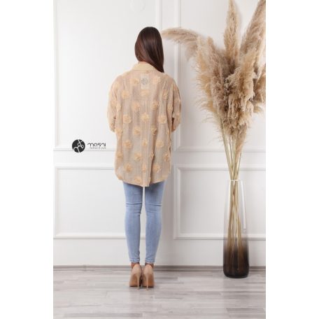 Tüll virágos ing coffee