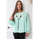 Virágos pulcsi menta