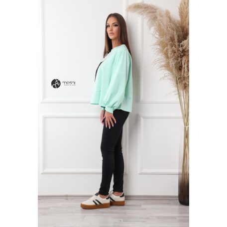 Virágos pulcsi menta