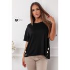 Kétoldalt arany gombos póló fekete