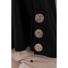 Kétoldalt arany gombos póló fekete