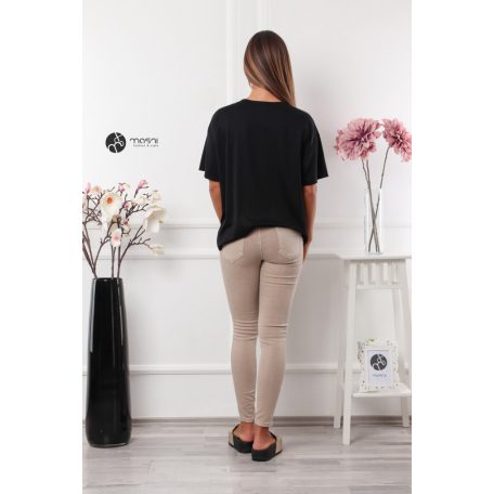 Kétoldalt arany gombos póló fekete