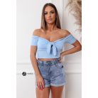 Masnis bordás crop top világoskék
