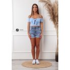 Masnis bordás crop top világoskék