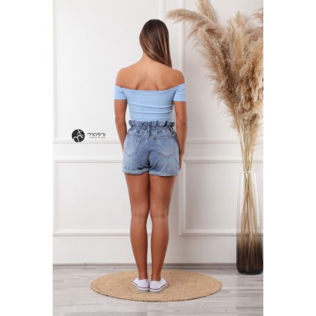 Masnis bordás crop top világoskék
