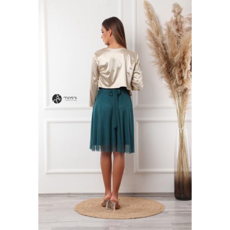 Szatén hosszú ujjú boleró arany