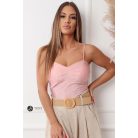 Gumipántos húzott body rózsaszín