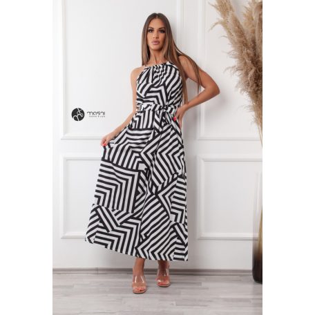 COLINE maxi ruha fekete/fehér geometrikus mintás