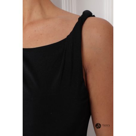 MATILDE csavart pántos maxi ruha fekete