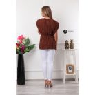 Pliszíros derékban kötős felső csoki barna