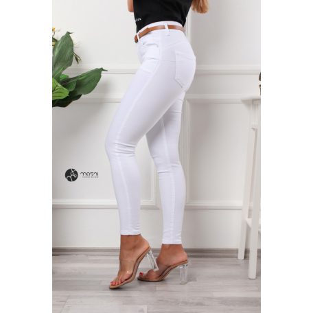 AGATA push up-os skinny farmer övvel fehér