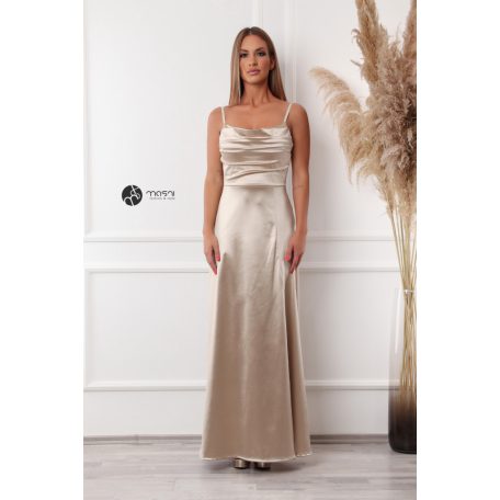 FRANCESCA szatén maxi ruha arany