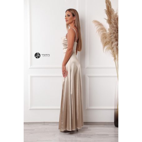 FRANCESCA szatén maxi ruha arany