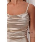 FRANCESCA szatén maxi ruha arany