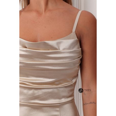 FRANCESCA szatén maxi ruha arany