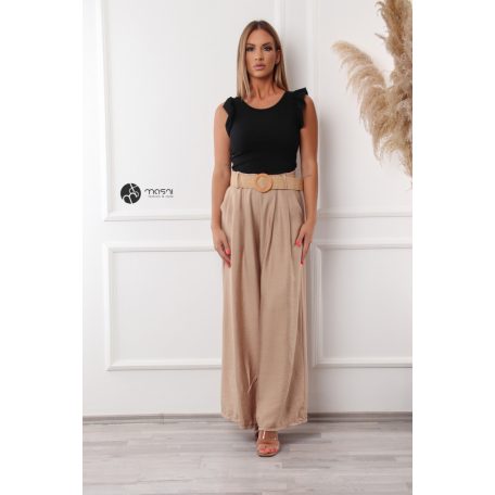 Fodros vállú bordás atléta fekete