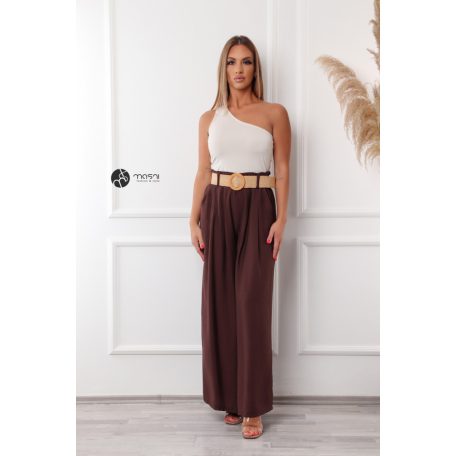 Félvállas ujjatlan felső bézs