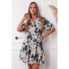 Kék virágos átlapolt ruha 