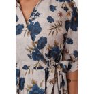 Kék virágos átlapolt ruha 
