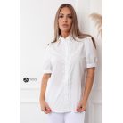 Csipke galléros rövid ujjú ing fehér
