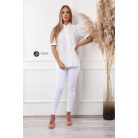 Csipke galléros rövid ujjú ing fehér