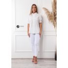 Csipke galléros rövid ujjú ing fehér