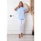 Csipke galléros rövid ujjú ing világoskék