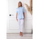 Csipke galléros rövid ujjú ing világoskék