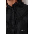 Csipke galléros rövid ujjú ing fekete