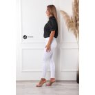 Csipke galléros rövid ujjú ing fekete