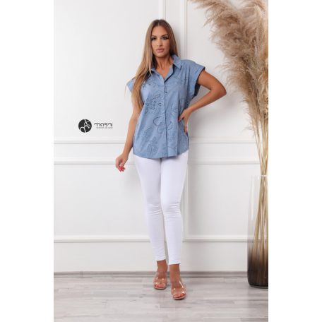 Madeira csipke ing kék