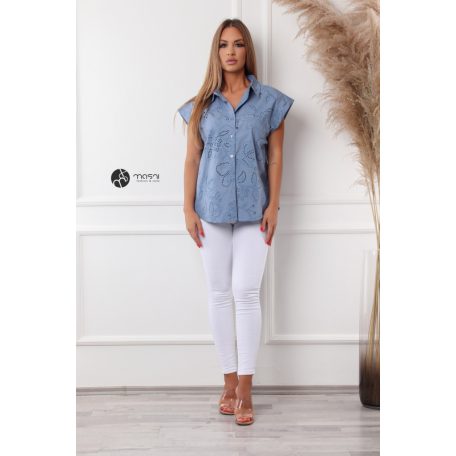 Madeira csipke ing kék