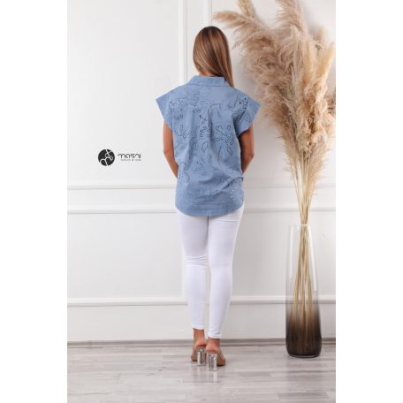 Madeira csipke ing kék