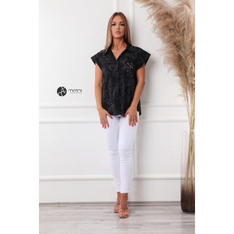 Madeira csipke ing fekete