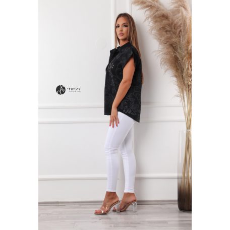 Madeira csipke ing fekete