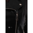 Ezüst cippes & szegecses műbőr dzseki fekete