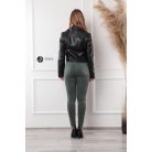 Ezüst cippes & szegecses műbőr dzseki fekete