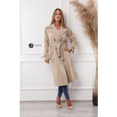 Öves hosszú ballonkabát bézs